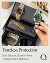 Premium Wooden Watch Stand Display Box - Elegant Storage and Display Solution for 2 Watches with Accessory Valet Tray
