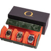 Napa Leather Watch Case for Men - Three Slot Luxury Watch Roll Storage Organizer & Display